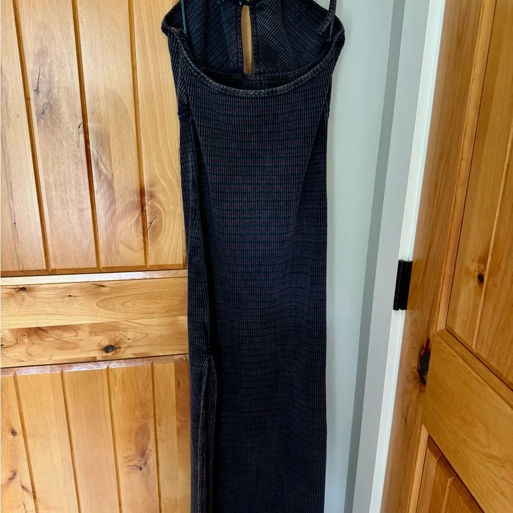 Free People Terra Maxi Halter Dress Indigo - Size L - Picture 3 of 8